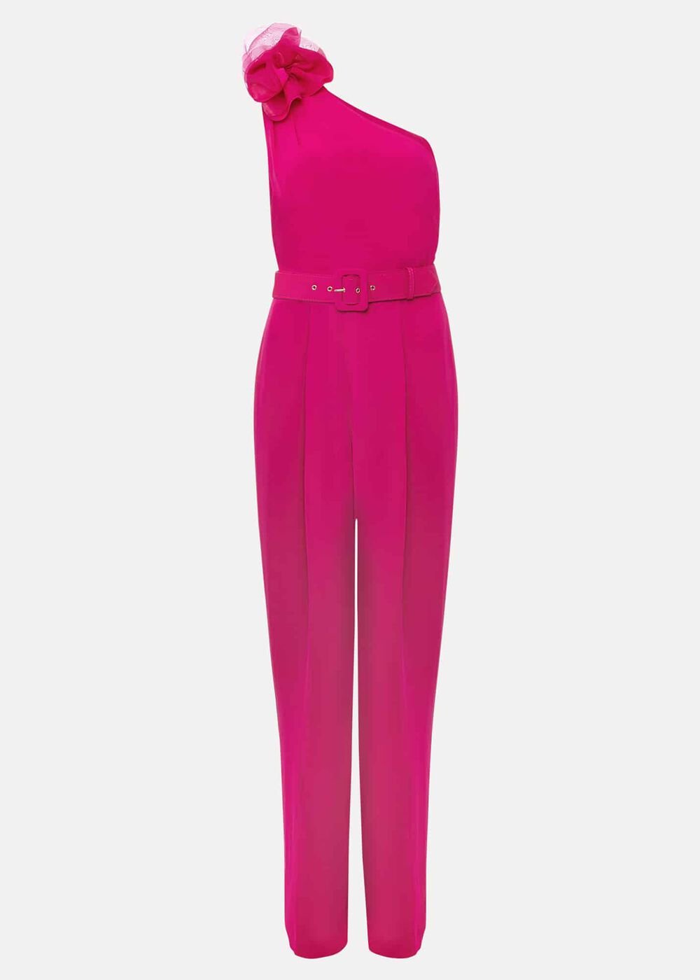 Luisa One Shoulder Jumpsuit - Magenta Pink