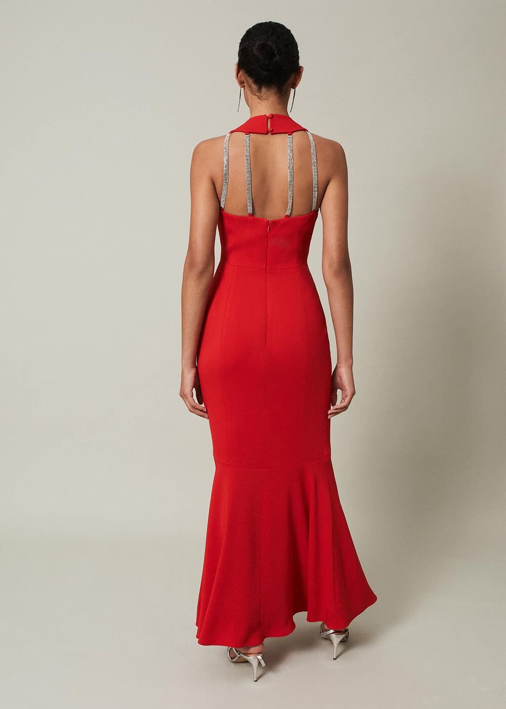 Pamela Ruffled Maxi Dress - Red