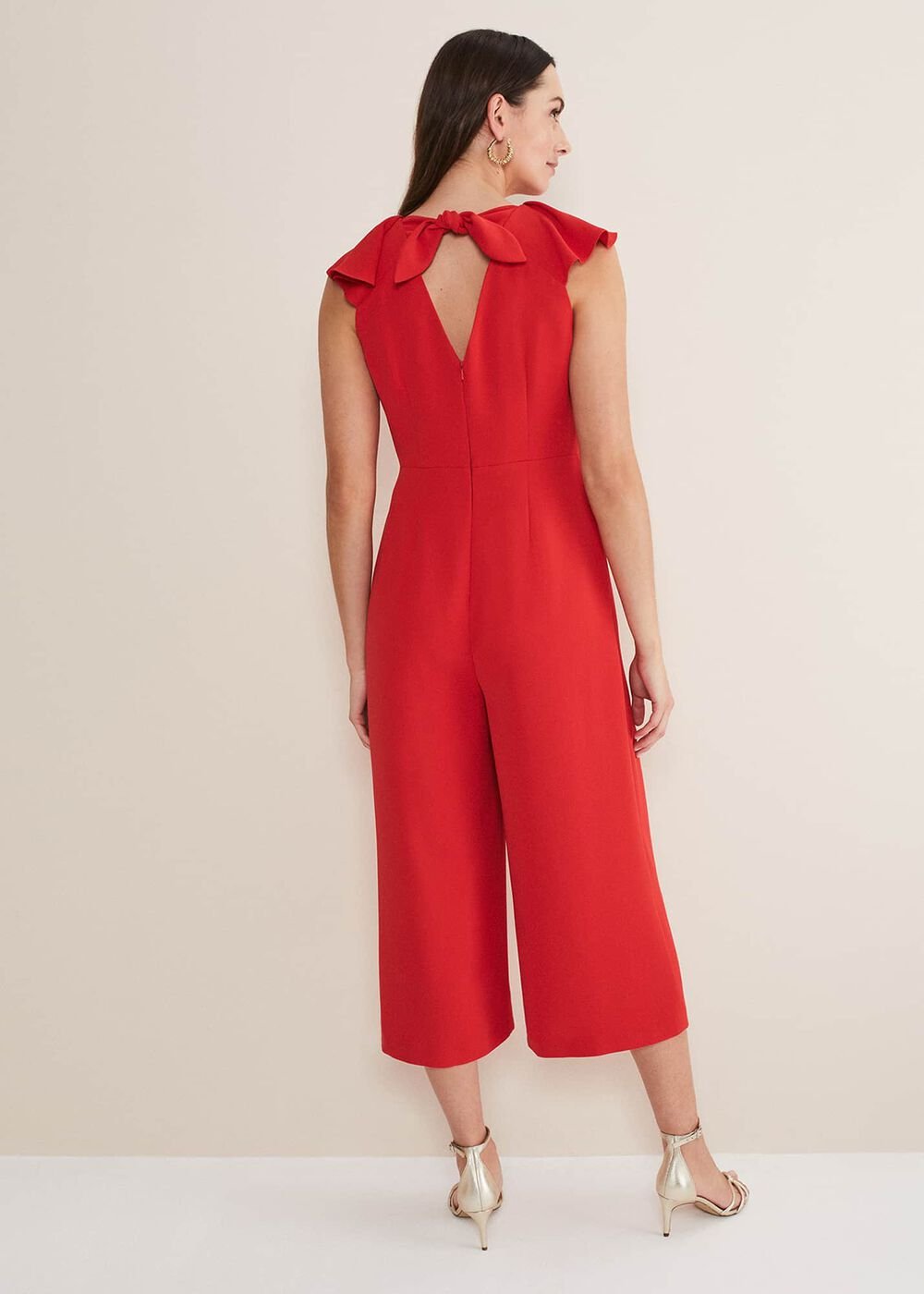 Nicky Ruffle Jumpsuit - Fire