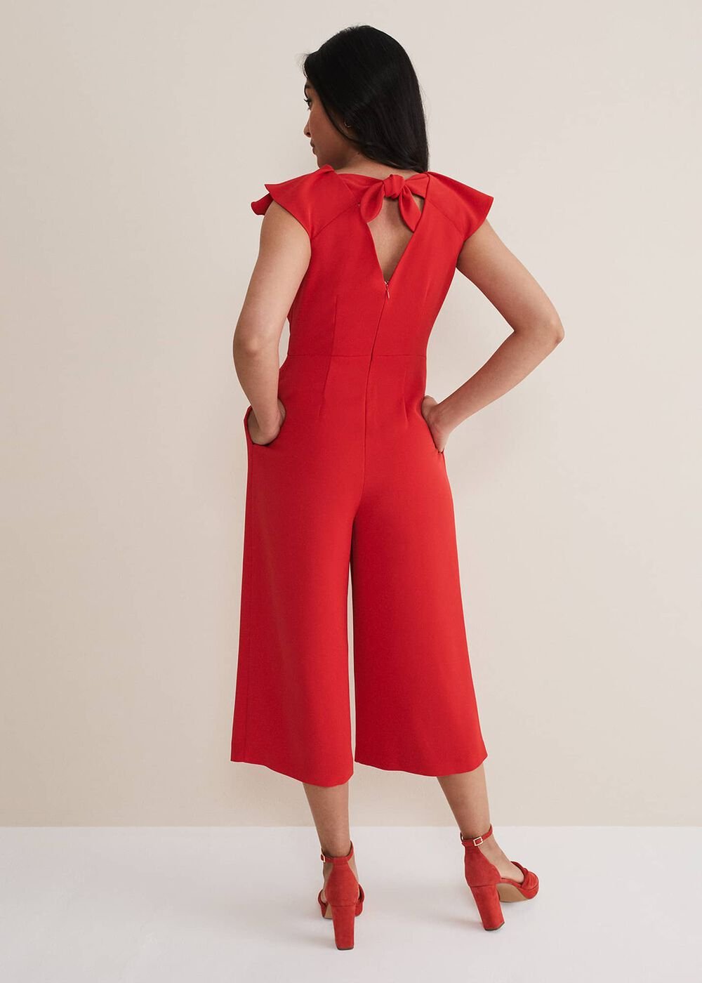 Petite Nicky Ruffle Jumpsuit - Fire