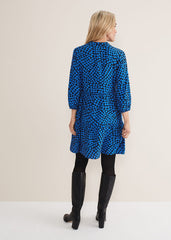 Kesia Hearts Swing Dress - Bright Blue