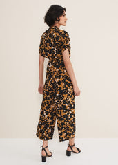 Nell Floral Wide Leg Jumpsuit - Neutral