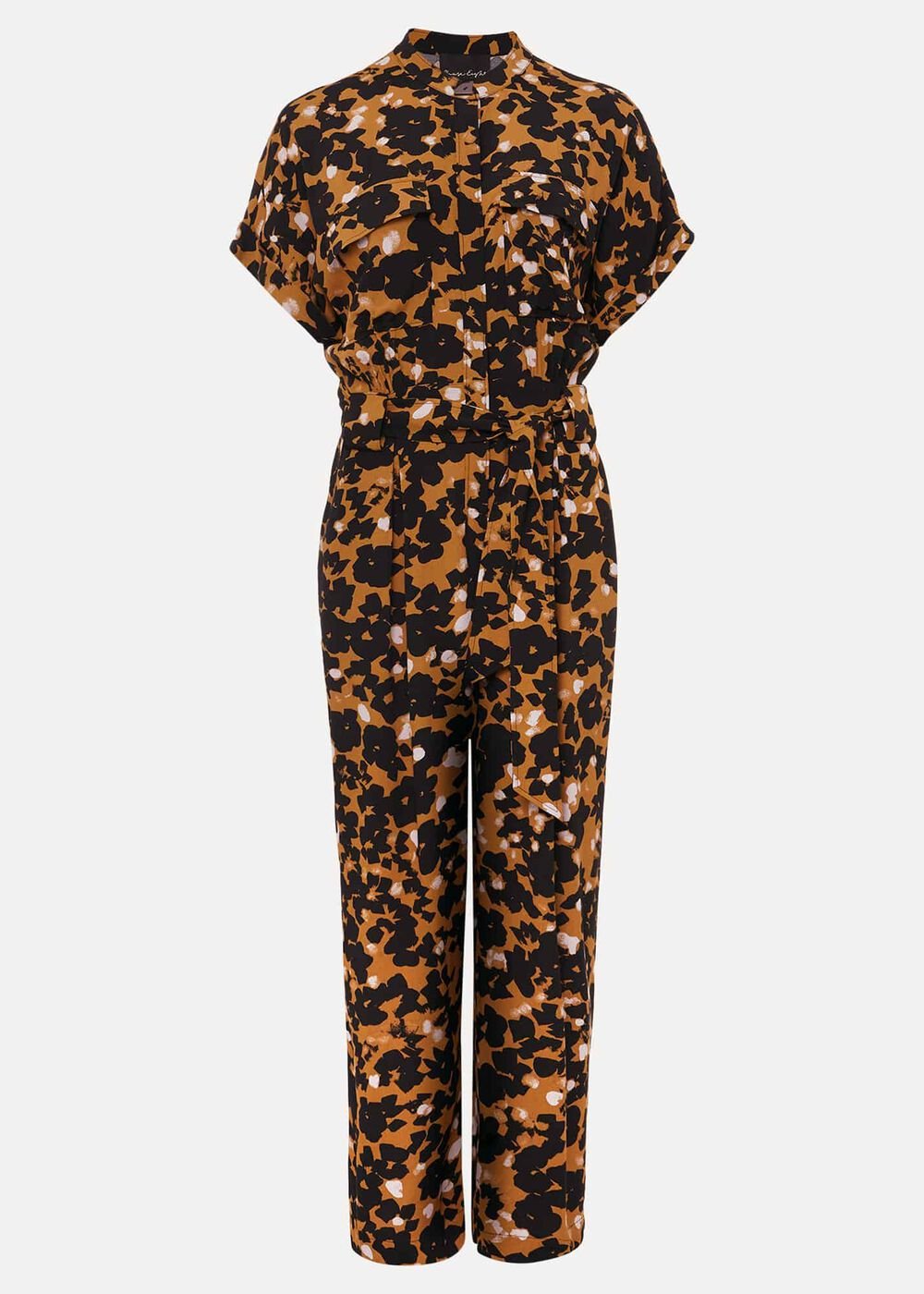 Nell Floral Wide Leg Jumpsuit - Neutral