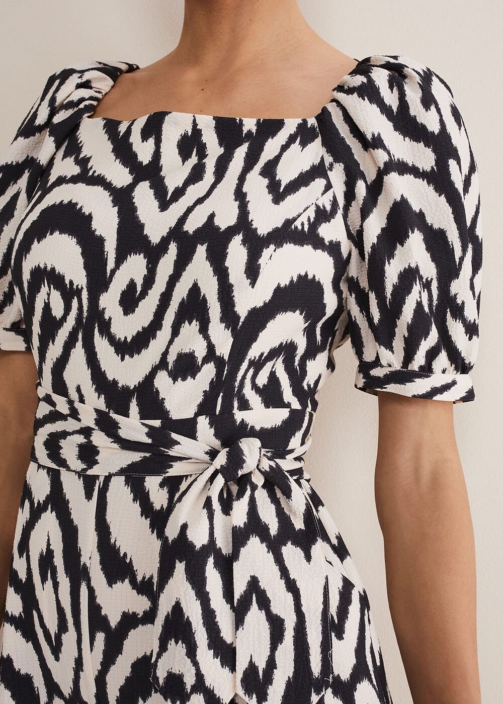 Sara Ikat Wide Leg Jumpsuit - Black/Cream