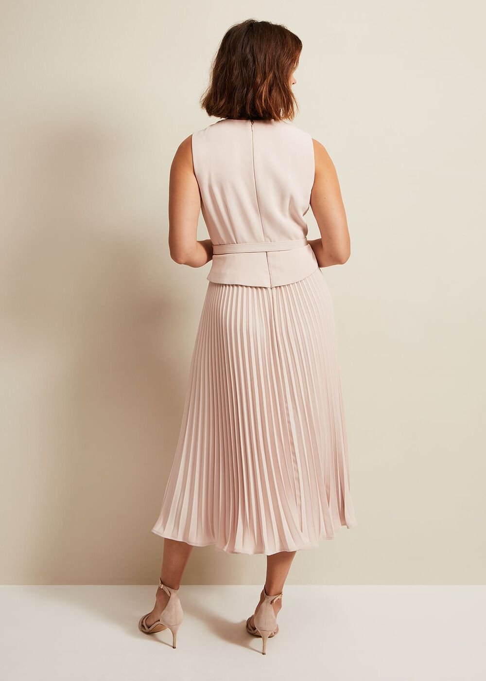Hetty Pleated Dress - Antique Rose