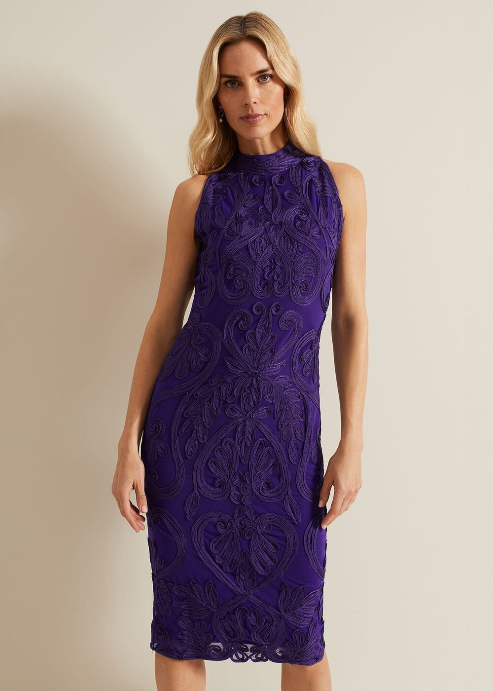 Andrea Tapework Dress - Violet