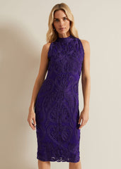 Andrea Tapework Dress - Violet