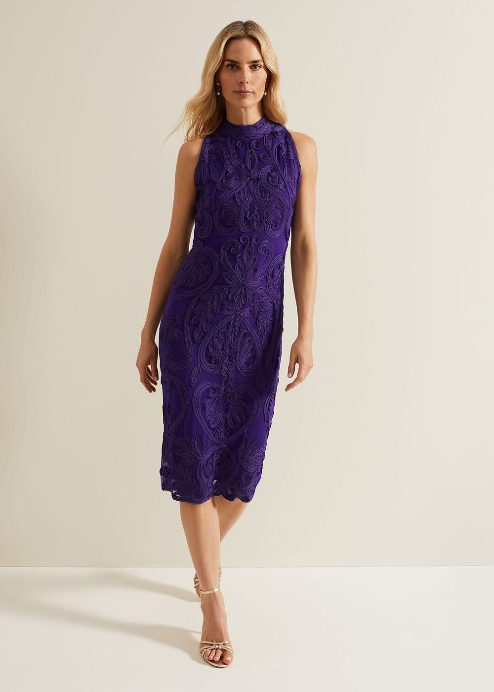 Andrea Tapework Dress - Violet
