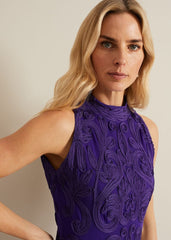 Andrea Tapework Dress - Violet
