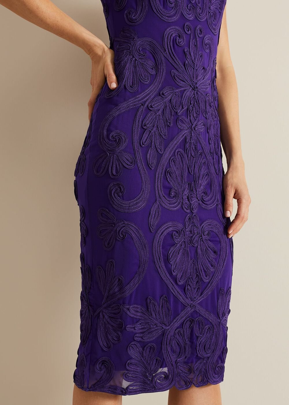 Andrea Tapework Dress - Violet