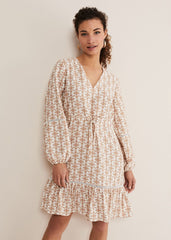 Kesia Geo Swing Mini Dress - Stone/Ivory