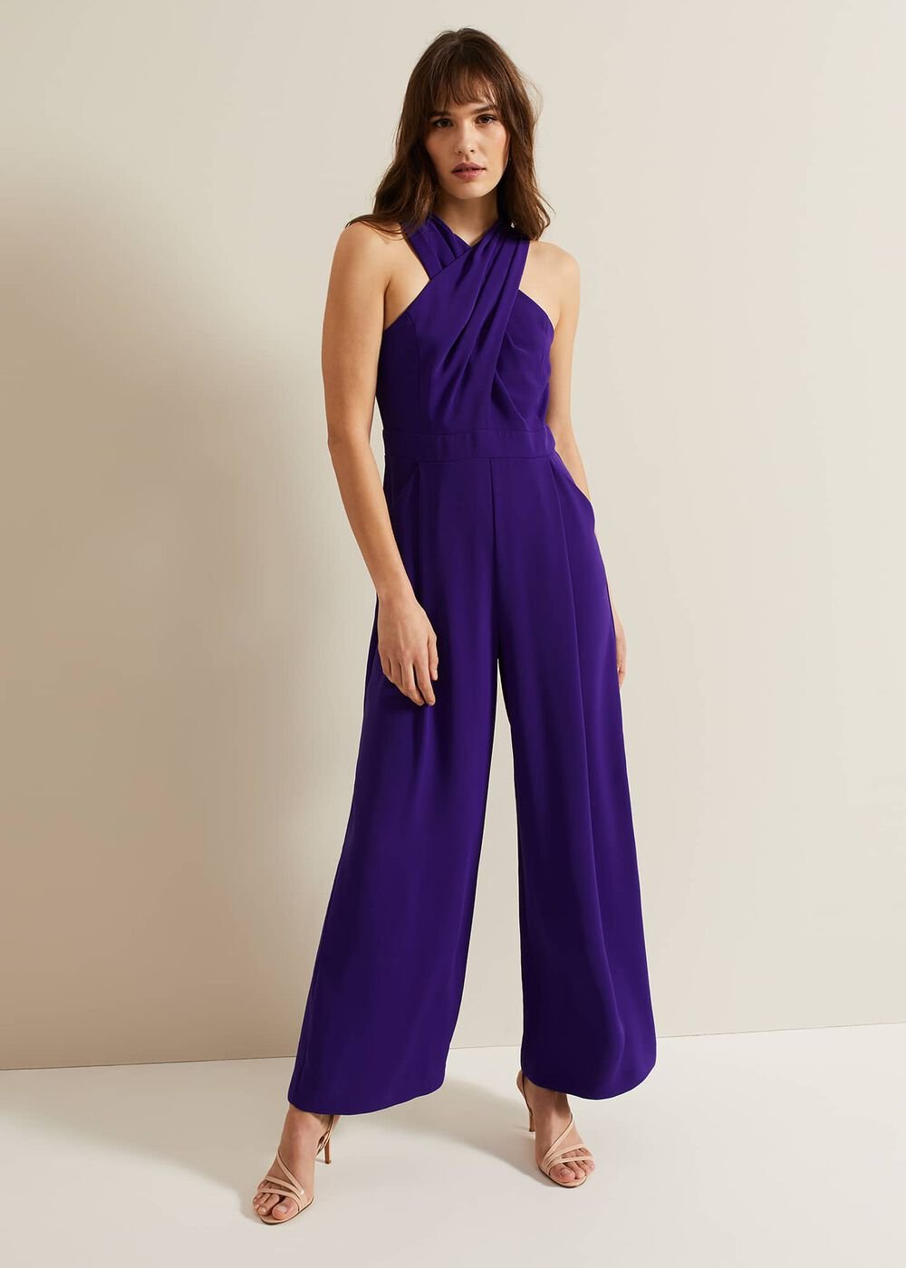 Giorgia Cross Neck Jumpsuit - Violet