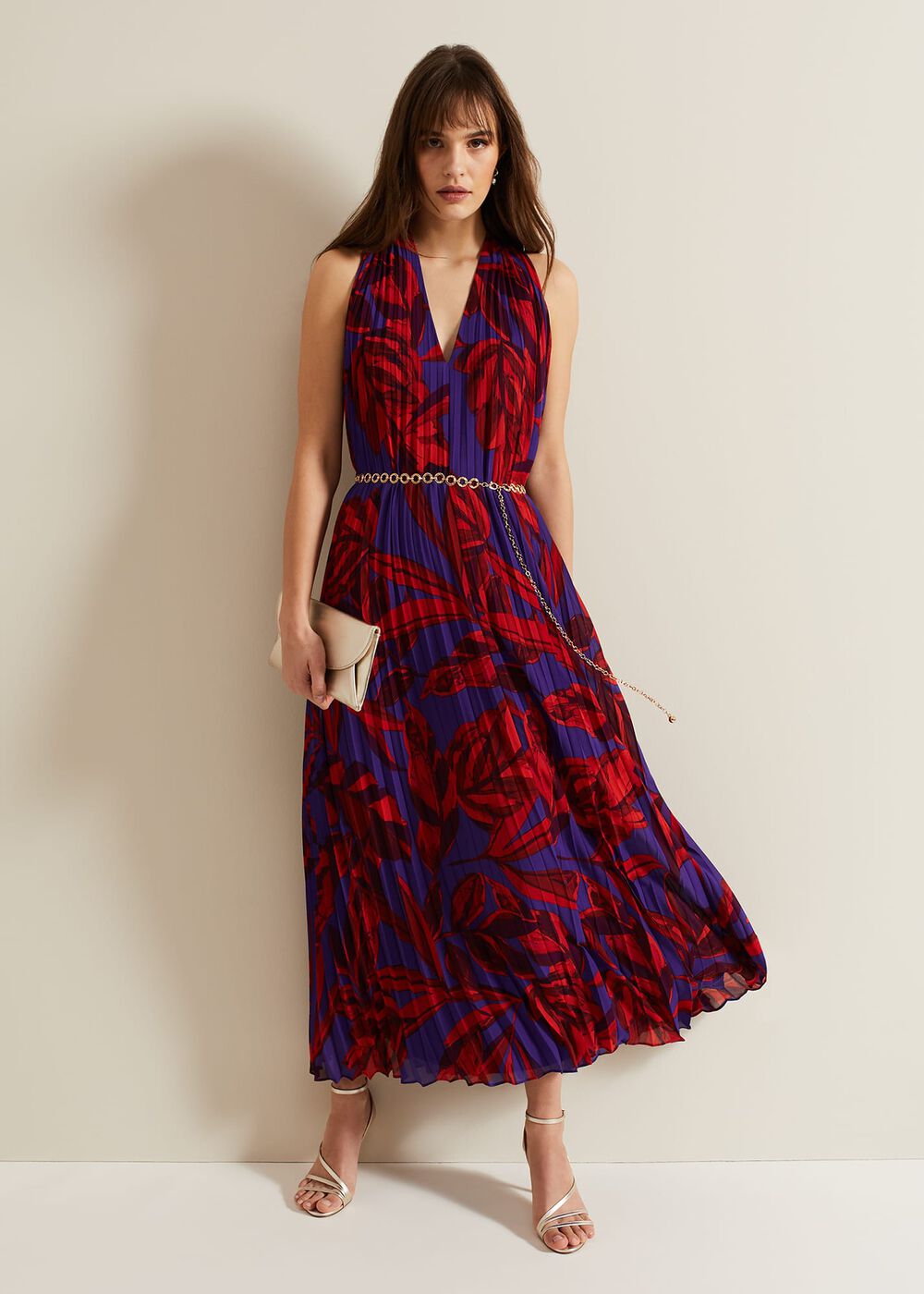 Adelaide Pleated Midaxi Dress - Violet