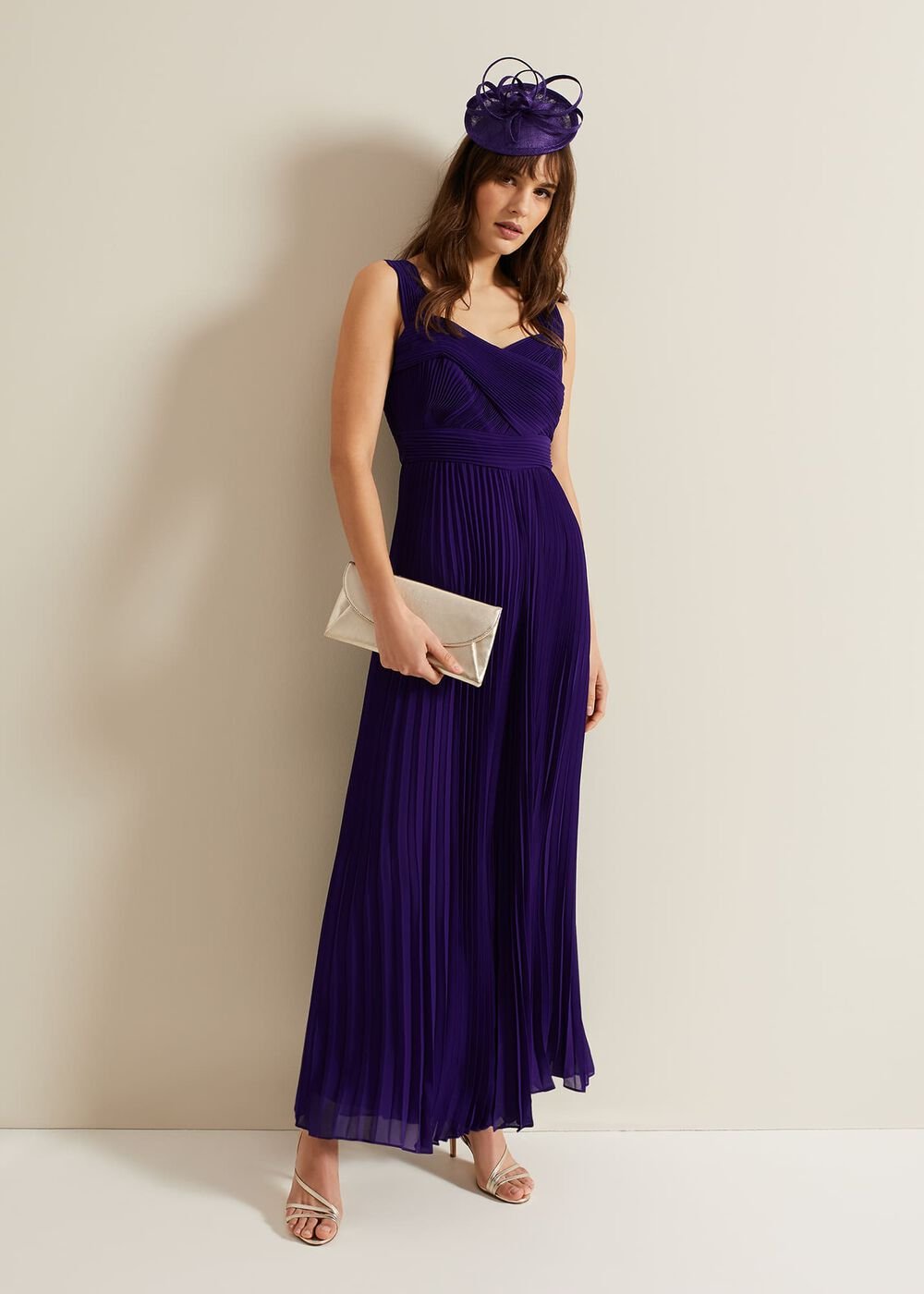 Lucia Pleated Bodice Jumpsuit - Violet