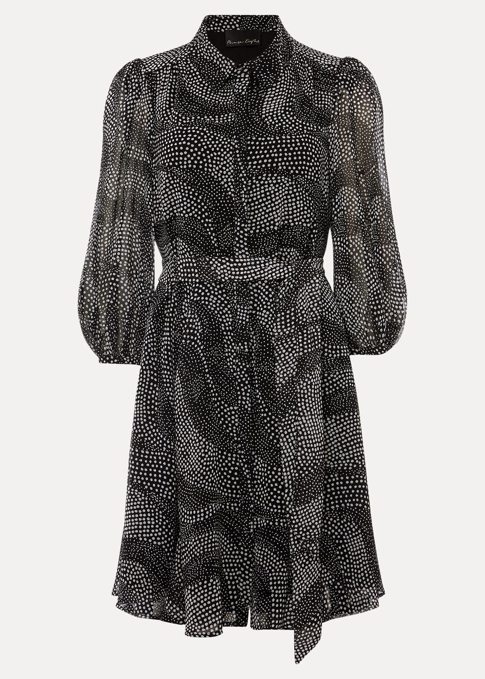 Miriam Chiffon Shirt Mini Dress - Black/Ivory