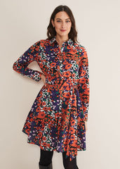 Kerri Cotton Floral Mini Dress - Red