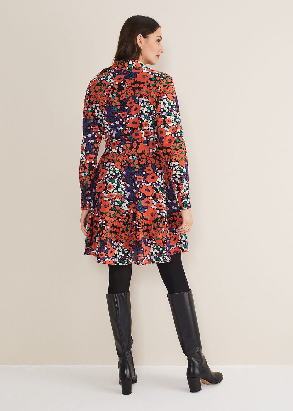 Kerri Cotton Floral Mini Dress - Red