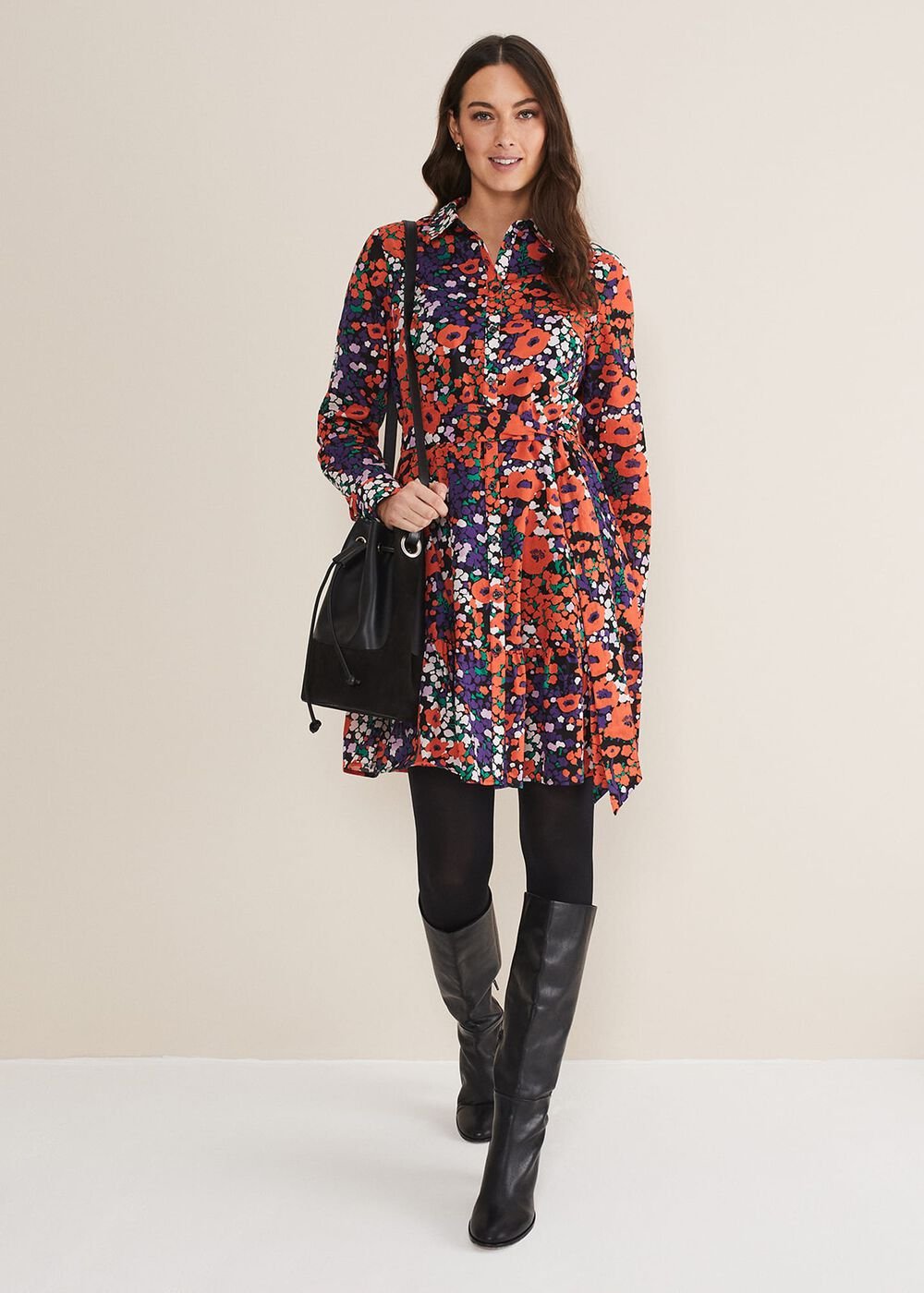 Kerri Cotton Floral Mini Dress - Red