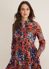 Kerri Cotton Floral Mini Dress - Red