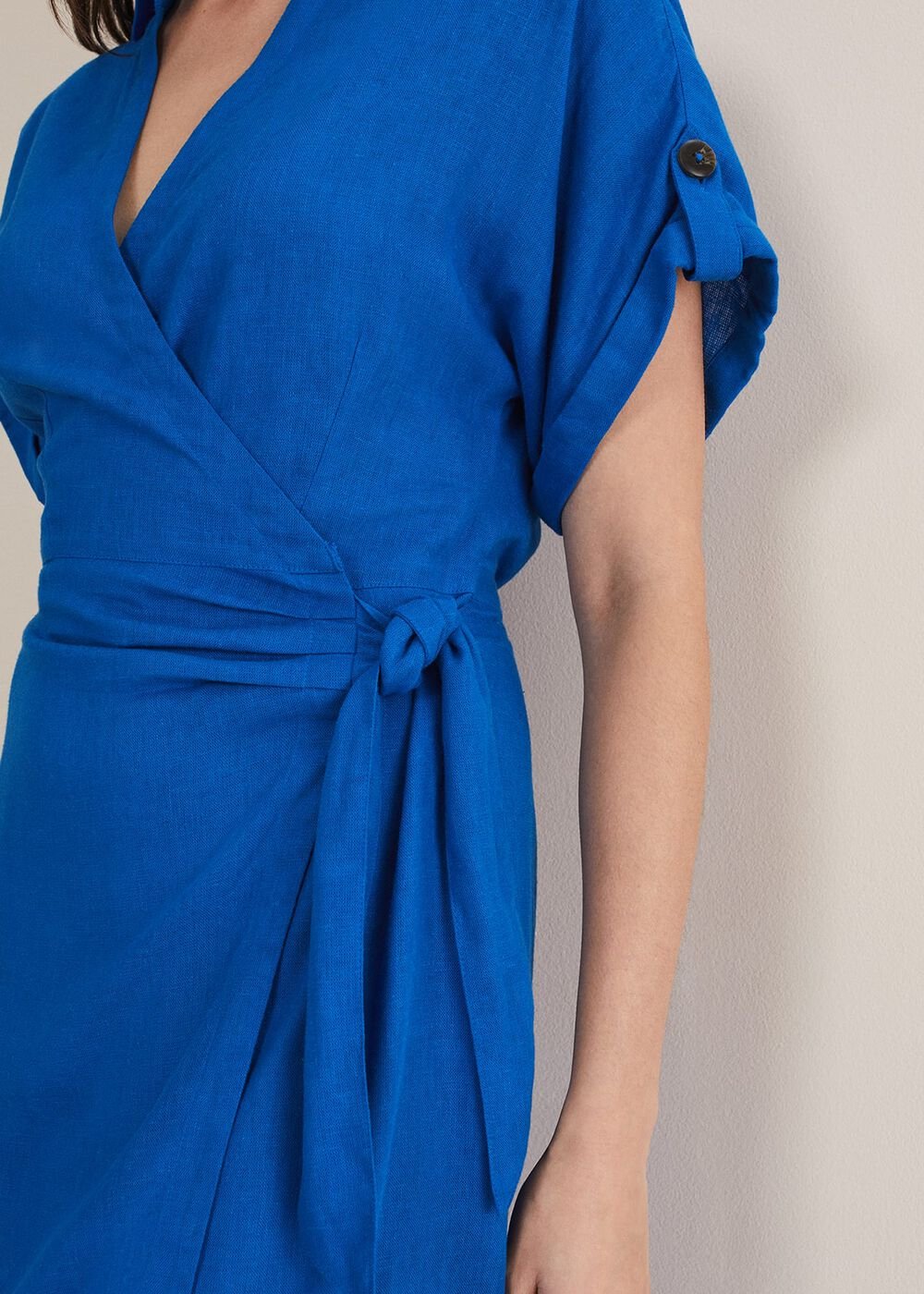 Yasse Linen Shirt Dress - Blue