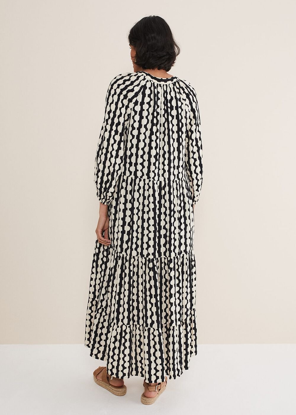 Lara Midi Dress - Black/Ivory