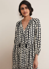 Lara Midi Dress - Black/Ivory