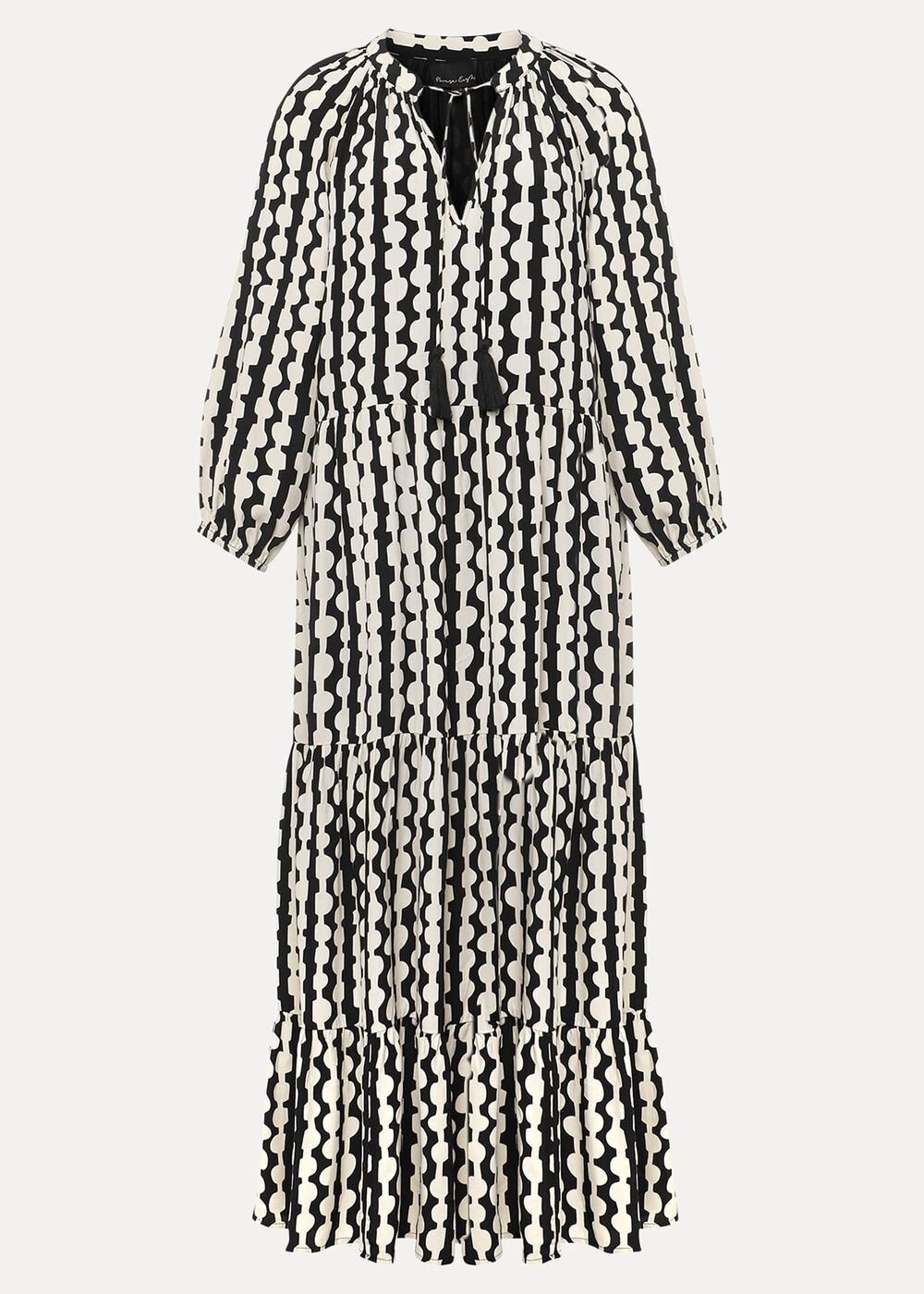 Lara Midi Dress - Black/Ivory