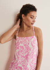 Monroe Paisley Midi Dress - Pink/Ivory