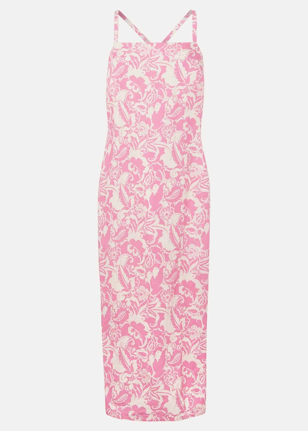 Monroe Paisley Midi Dress - Pink/Ivory