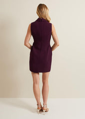Lolicia Sleeveless Tux Dress - Burgundy