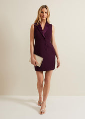 Lolicia Sleeveless Tux Dress - Burgundy