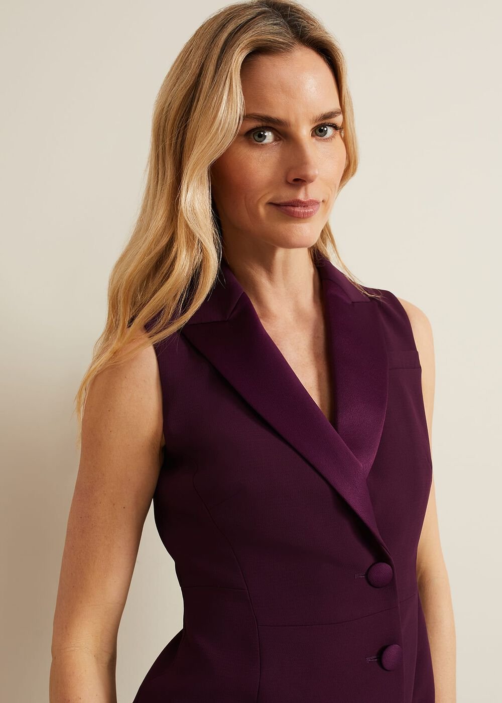 Lolicia Sleeveless Tux Dress - Burgundy