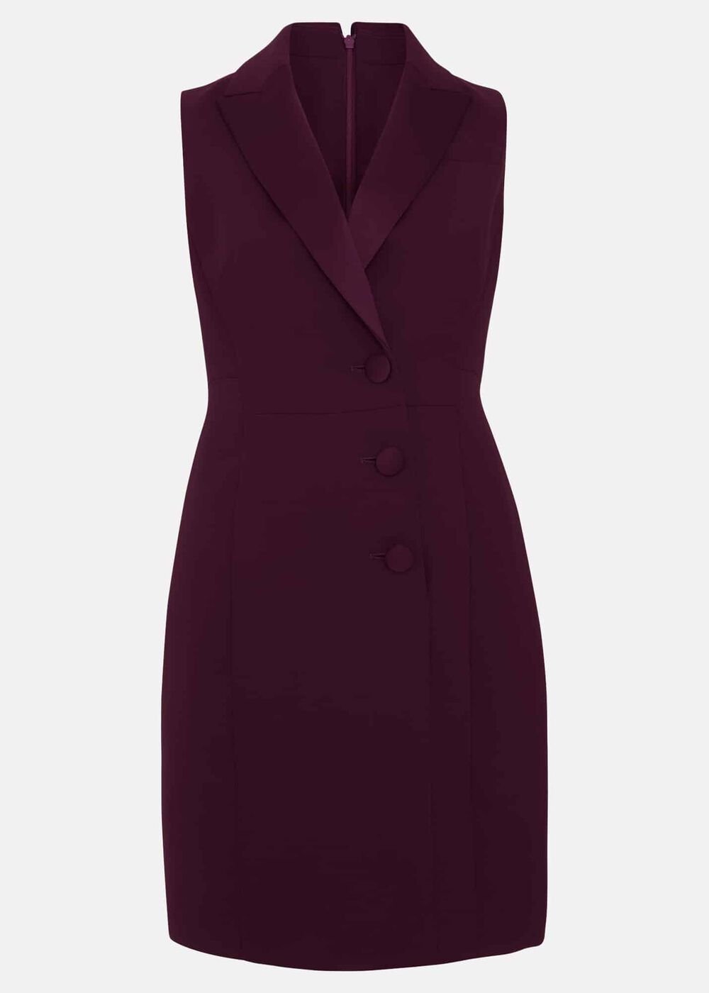 Lolicia Sleeveless Tux Dress - Burgundy