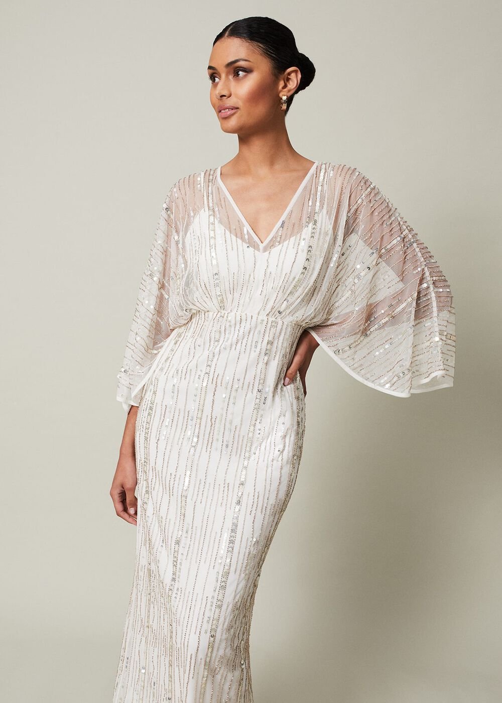 Melanie Embellished Maxi Dress - Ivory