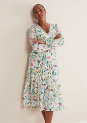 Maya Floral Midaxi Dress - Ivory/Multi