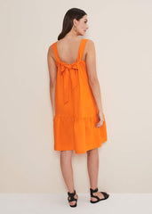 Mandy Linen Swing Dress - Orange