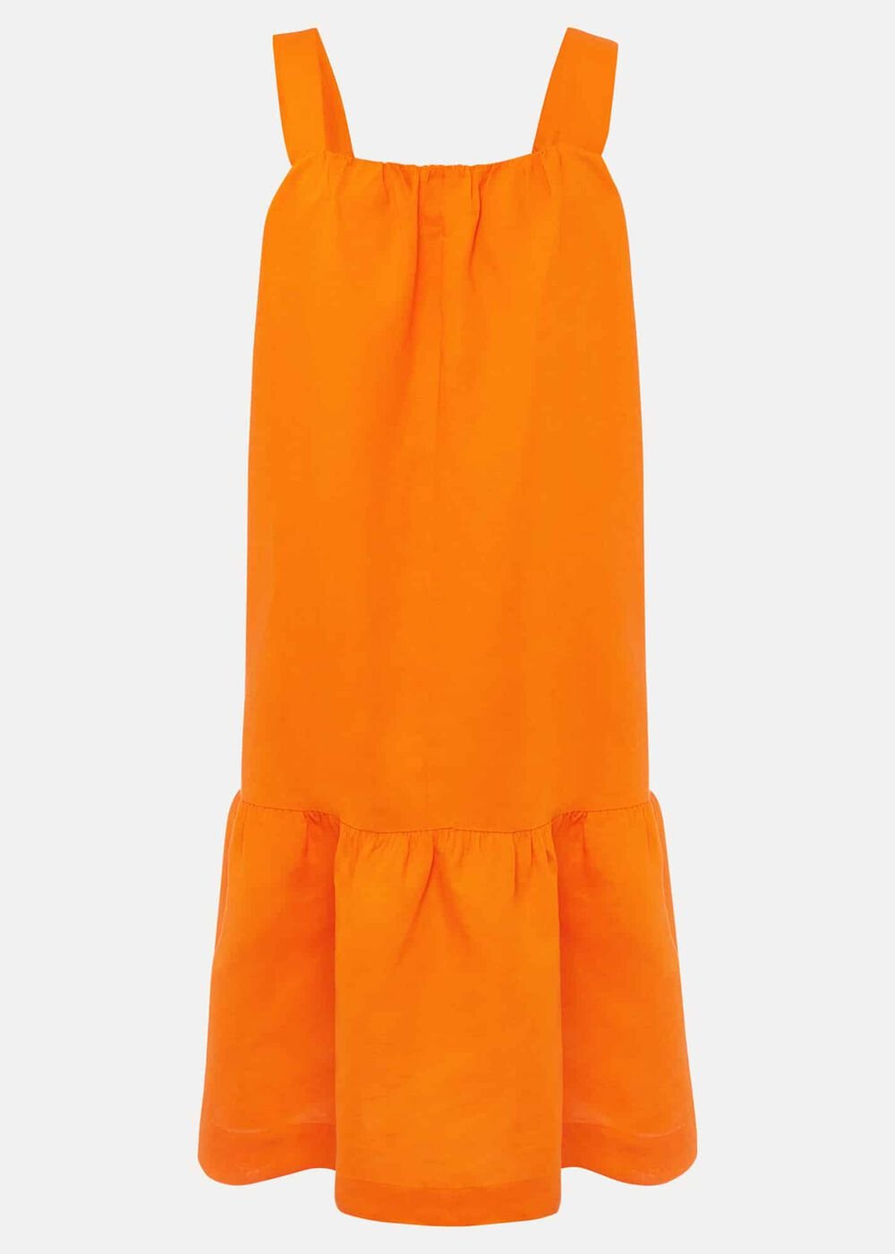 Mandy Linen Swing Dress - Orange