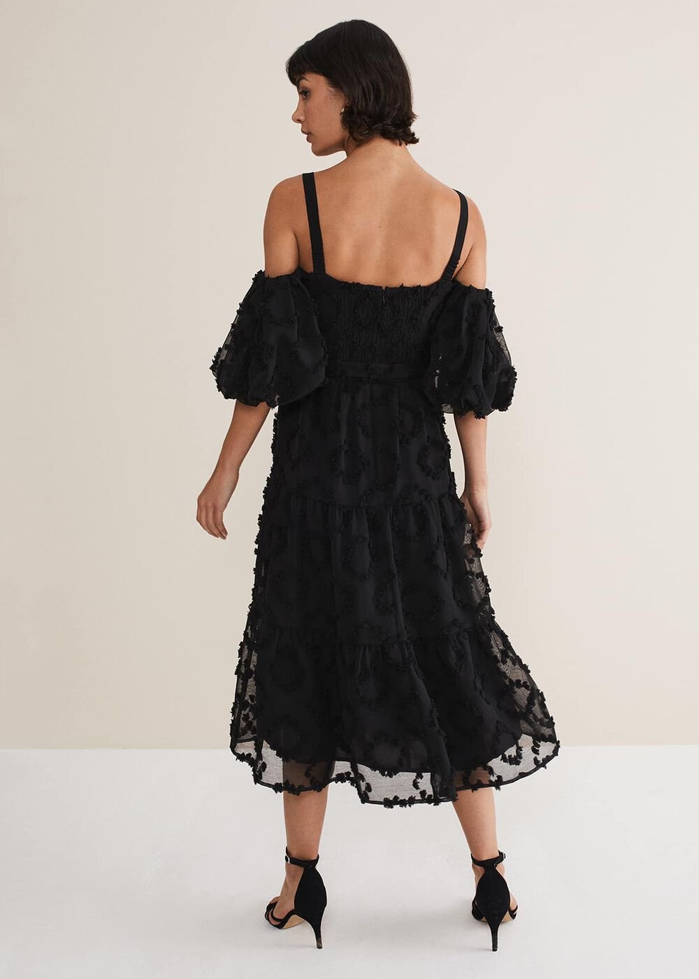Margarita Off The Shoulder Midaxi Dress - Black