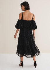 Margarita Off The Shoulder Midaxi Dress - Black