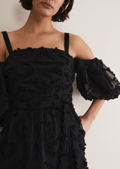 Margarita Off The Shoulder Midaxi Dress - Black