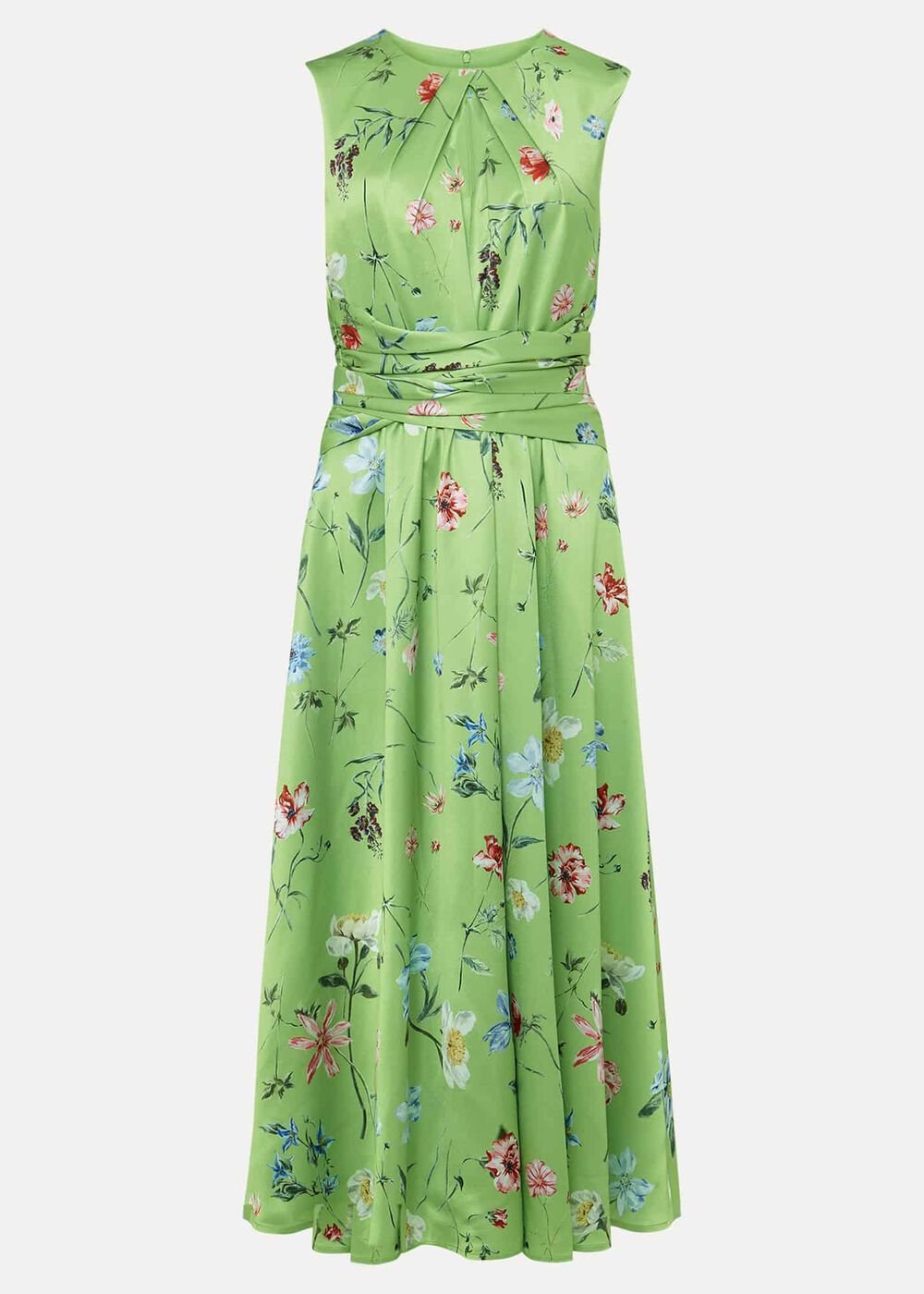 Corrin Floral Midi Dress - Lime/Multi