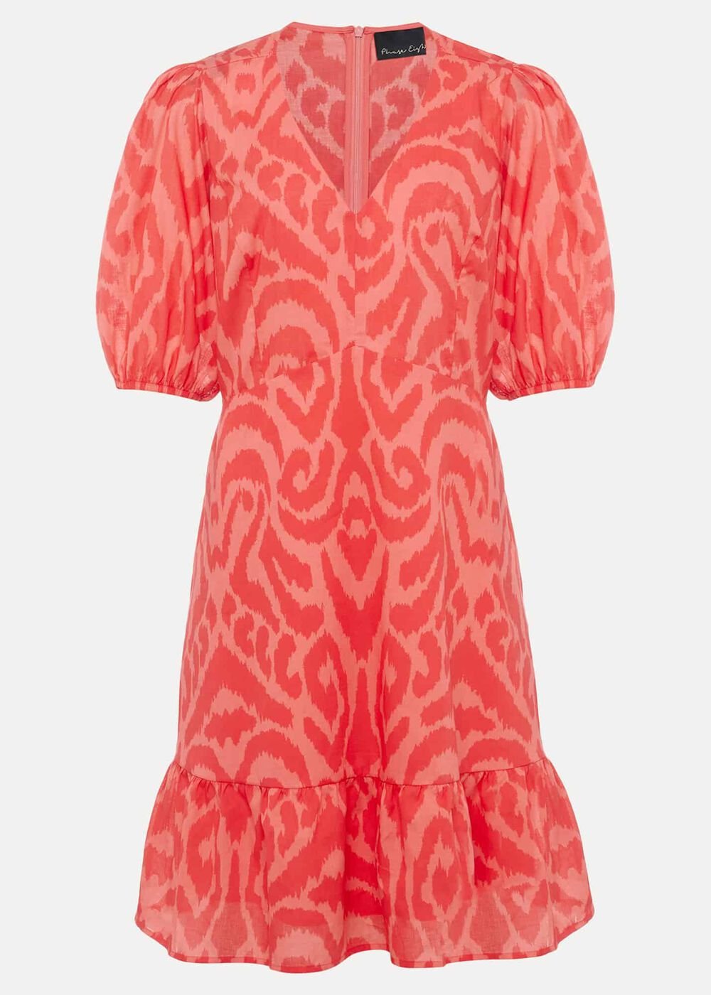 Krystal Cotton Abstract Mini Dress - Pink/Red