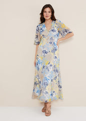 Akia Patchwork Dress - Blue