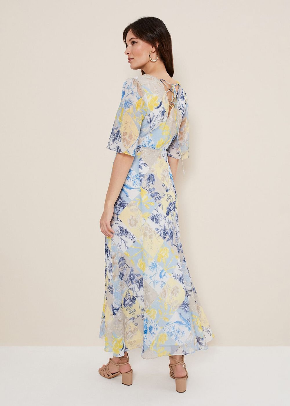 Akia Patchwork Dress - Blue