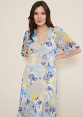 Akia Patchwork Dress - Blue