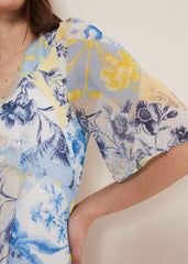 Akia Patchwork Dress - Blue