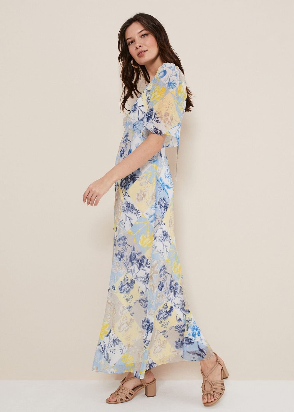 Akia Patchwork Dress - Blue