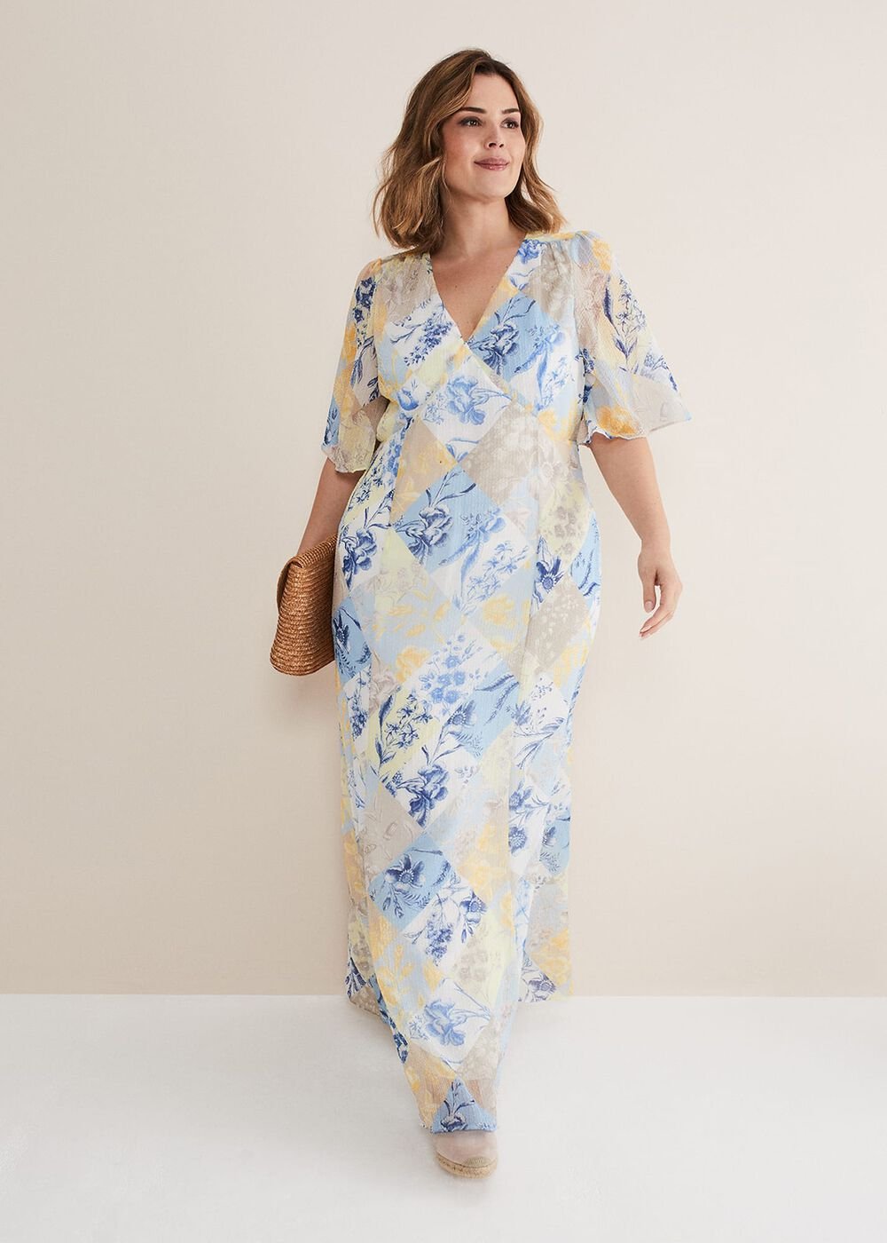Akia Patchwork Dress - Blue