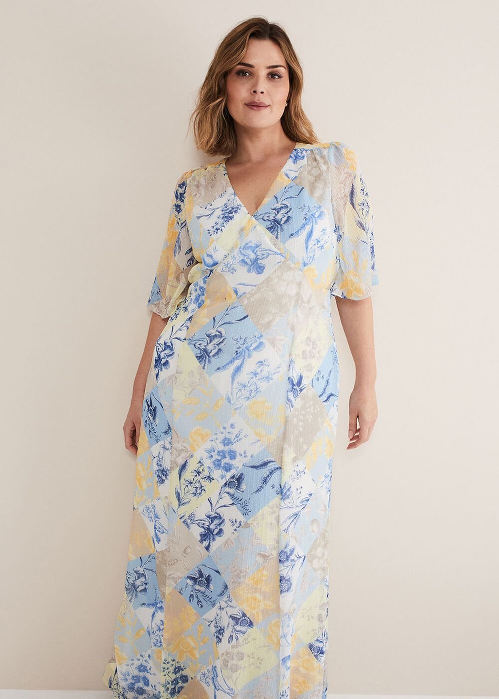 Akia Patchwork Dress - Blue