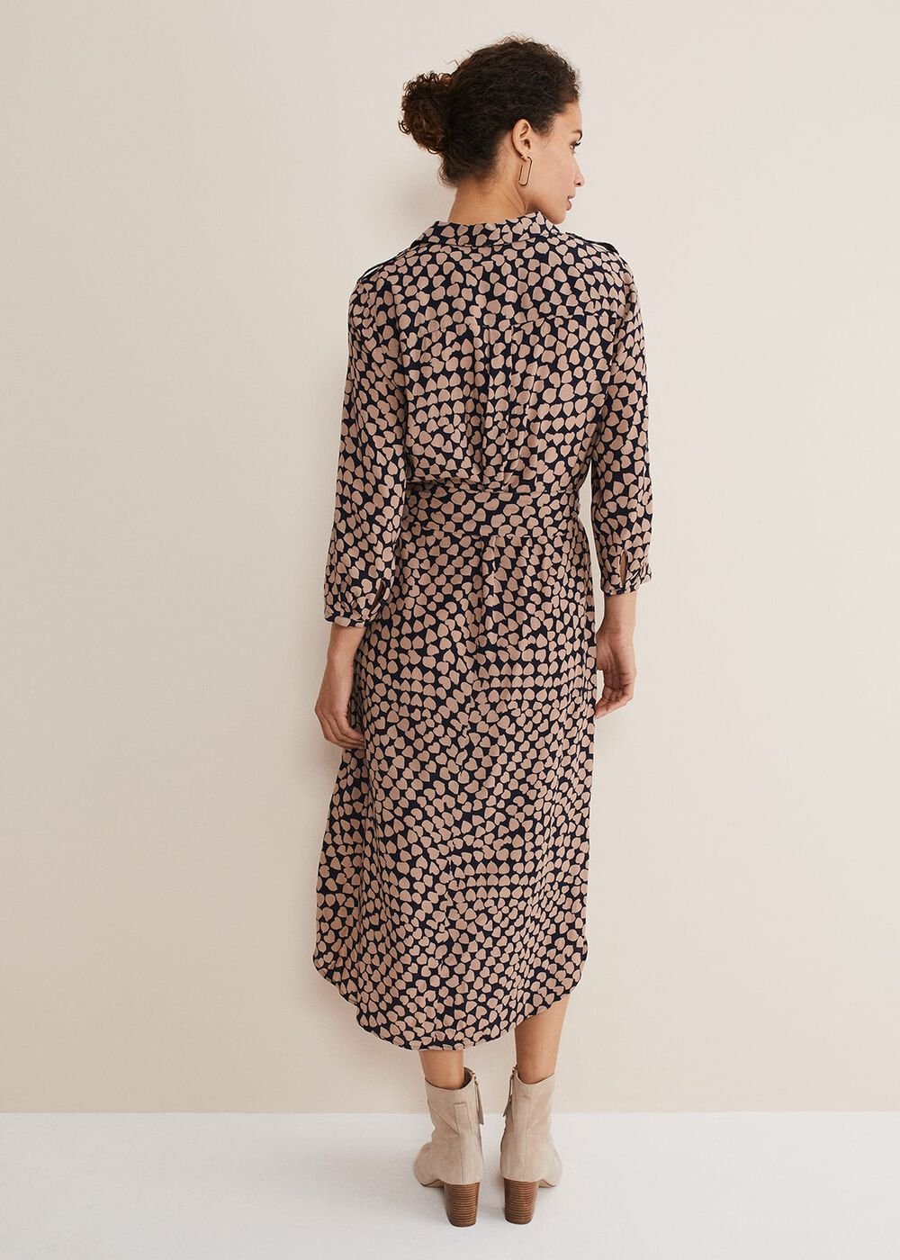 Kesia Hearts Swing Dress - Navy/Stone